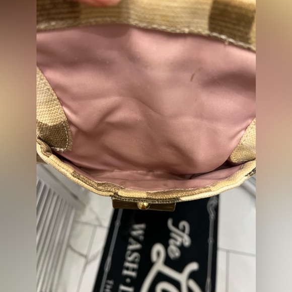 Coach Beige/Gold OP Art Sequins, Canvas and Leather Kristin Hobo - Authentic - Picture 13 of 15